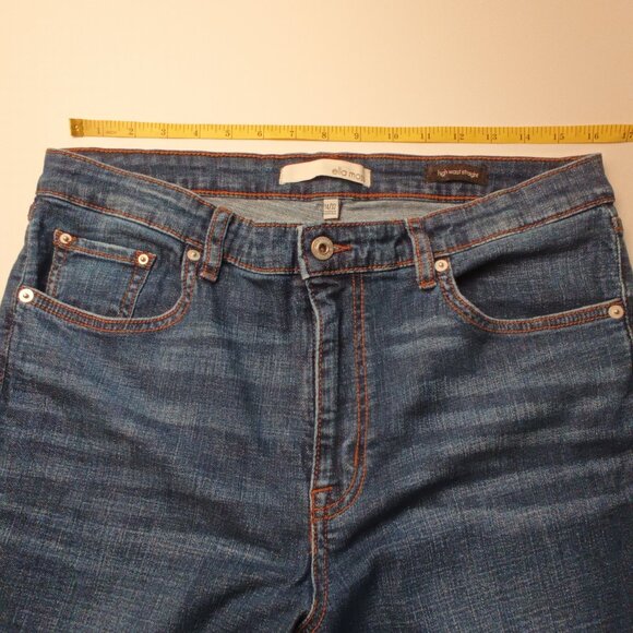 Ella Moss Jeans Size 14/31 Cropped  High Waist Straight Medium Dark Wash - Picture 7 of 10